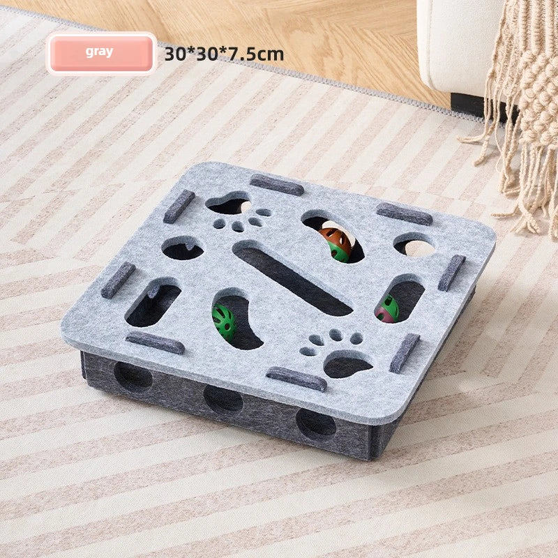 Cat toy bell balls Dig hole funny box felt maze hole Interactive Cats Game self-exciting tool kitten pet cat puzzle teasing cat