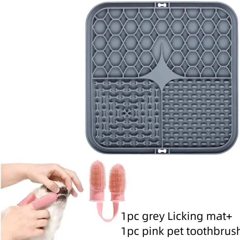 Pet Lick Silicone Mat for Dogs Pet Slow Food Plate Dog Bathing Distraction Silicone Dog Sucker Food Training Dog Feeder Supplies