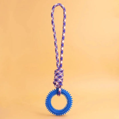 Dog Toys Chew Resistant Nylon Rope Toys Pet Colorful Woven Knot Rubber Toys Dog Self Fun Outdoor Swimming Toys Pet Supplies