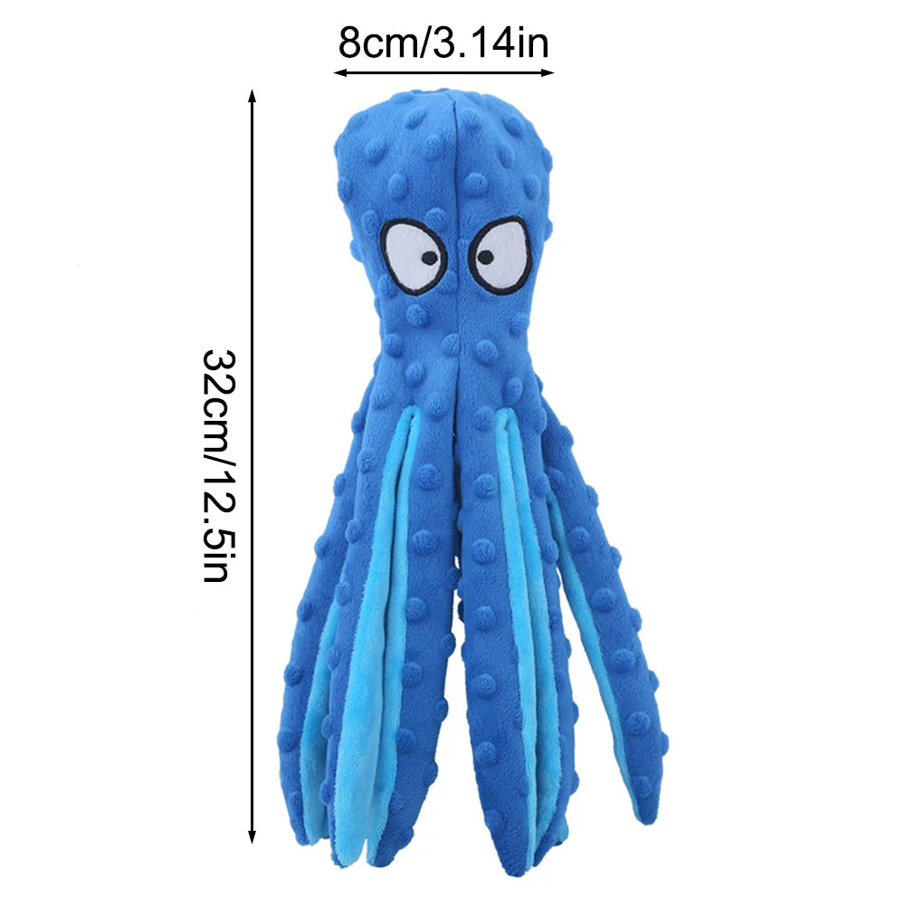 1PC Pet plush toys, cartoon stamps, fish skin shells, dog biting and sound-making toys, octopus, cat and dog products