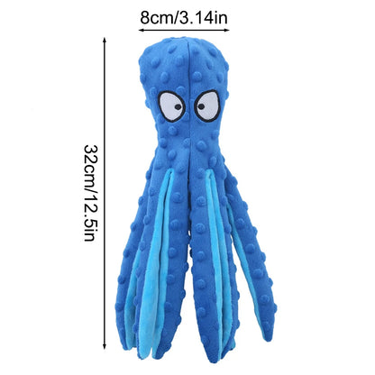 1PC Pet plush toys, cartoon stamps, fish skin shells, dog biting and sound-making toys, octopus, cat and dog products