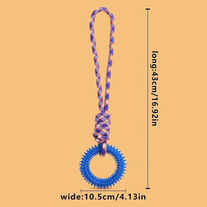 Dog Toys Chew Resistant Nylon Rope Toys Pet Colorful Woven Knot Rubber Toys Dog Self Fun Outdoor Swimming Toys Pet Supplies