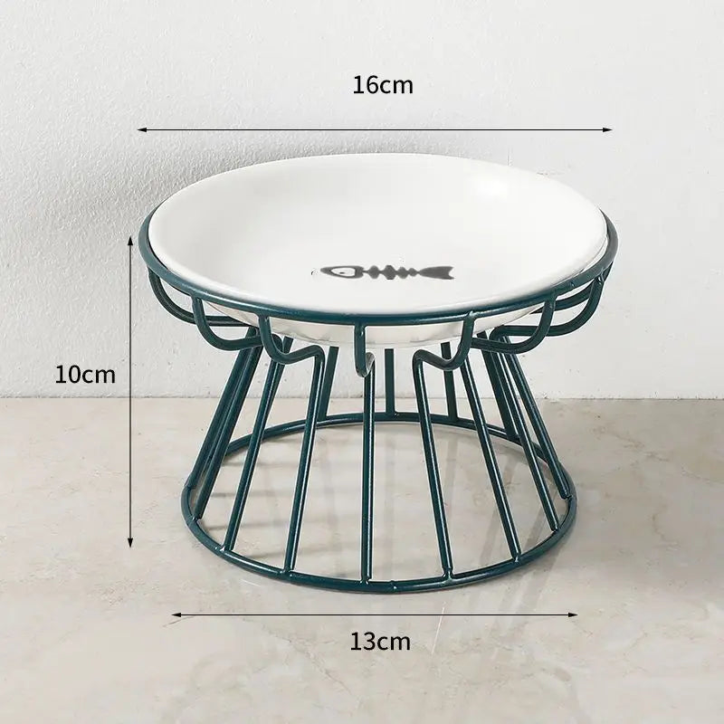 Ceramic Raised Pet Bowl Food Water Treats for Cats &amp.Dogs Supplies Outdoor Feeding Drinking Accessories Doggie Cat Stand Bowl