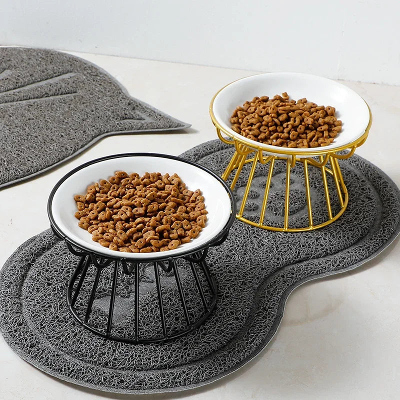 Ceramic Raised Pet Bowl Food Water Treats for Cats &amp.Dogs Supplies Outdoor Feeding Drinking Accessories Doggie Cat Stand Bowl