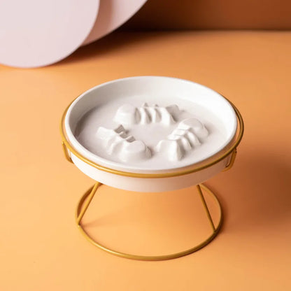 Ceramic Raised Pet Bowl Food Water Treats for Cats &amp.Dogs Supplies Outdoor Feeding Drinking Accessories Doggie Cat Stand Bowl